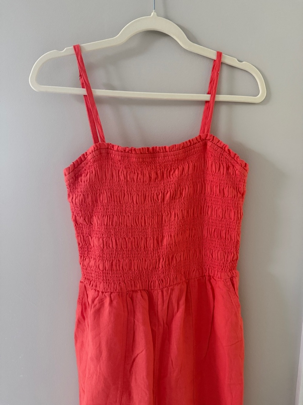 Universal Thread Smocked Spaghetti Strap Jumpsuit - Coral Red